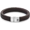 Rebel&Rose Hnedý kožený náramok Herringbone Brown Matt RR-M0022-S 20 cm - L+