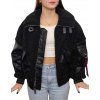 Alpha Industries dámska zimná bunda Teddy PU Bomber Wmn Farba: čierna, Veľkosti dámske: L