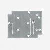 Goldea prestieranie 100% bavlnené plátno srdiečka na sivom 2ks 30x40 cm