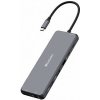 USB (3.2) hub 13-port, 32153, šedý, délka kabelu 20cm, Verbatim, 2x USB C, 6x USB A, 2x HDMI