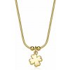 S'Agapõ Pozlátený náhrdelník pre šťastie Štvorlístok Click SCK283