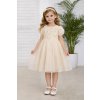 Fashionkids dievčenské spoločenské šaty s jemnou tylovou sukňou bežová