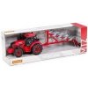 Polesie Poľnohospodársky traktor s pluhom Belarus 91338 červený