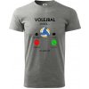 Volejbal volá - Klasické pánske tričko vyššej gramáže - L ( Tmavosivý melír )