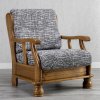 Bielastické poťahy GRAFITI NOVÉ antracit kreslo s drevenými rúčkami (š. 40 - 70 cm) Doprava zadarmo