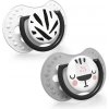 LOVI Silikónový cumlík dynamický Salt&Pepper 6-18m 2 ks