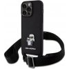 Karl Lagerfeld Saffiano Crossbody Metal Karl and Choupette iPhone 15 Pro Max čierne