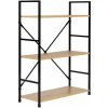 ModernHome CWJ602480LG Drevená policová jednotka s kovovým rámom a 3 policami