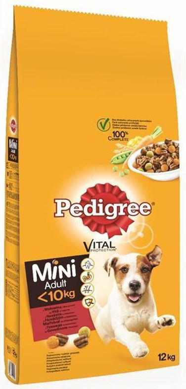 Pedigree Adult Mini hovädzie mäso a zelenina 12 kg