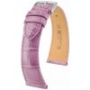 Kožený remienok Hirsch London L 04207087-2, fialový, aligátorová koža, dĺžka L, Quick Release 20 mm