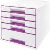 Zásuvkový box Leitz WOW s 5 zásuvkami purpurový
