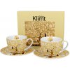 Duo Porcelánová šálka s podšálkou Klimt Ecru Tree Of Life 2 x 250 ml