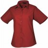 PREMIER PR 302 / Dámska popelínová košeľa s krátkym rukávom - burgundy 5XL