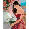 Maľovanie podľa čísel – Žena a ruža, 80 × 100 cm, napnuté plátno na rám 8596530047070
