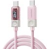 ESSAGER Crystal Clear opletený nabíjací a dátový kábel - USB-C na USB-C - 1 m - ružový - možnosť vrátiť tovar ZADARMO do 30tich dní