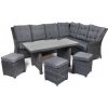 Ratanea Záhradná rohová súprava BERKLEY tmavosivá verzia rohu: pravý roh