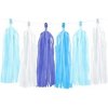 PartyDeco GIRLANDA strapcová bielomodrá 30 cm x 1,5 m