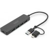 Digitus USB 3.0 Hub 4-Port, Slim Line, 0,2m kabel DA-70235