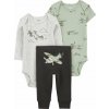 CARTER'S Set 3dielny body dl. rukáv, body kr. rukáv, tepláky Olive Airplane chlapec 6m/ veľ. 68