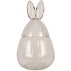 Clayre & Eef Sklenená dóza s vekom v tvare vajcia so zajačími uškami – Ø 20*34 cm - Clayre & Eef
