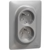 Schneider Electric Slovakia spol. s r.o. Unica - NU206530 - Dvojzásuvka pootočená 16A 230V, Aluminium