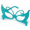 Párty / karnevalové okuliare motýľ, gitara metalické - tyrkys sv. motýľ