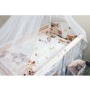 5 dielna súprava do postieľky (mantinel 360 cm) biela s béžovou - Sovičky