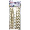 Papierové slamky 20cm TORO zlaté 25ks