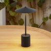 Lindby LED nabíjateľná stolová lampa Ayva, čierna, hliník, IP44 - 10019739