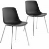 tectake 405434 plastové stoličky mave, ergonomické, 120 kg - čierna/chromová, sada 2 ks