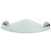 Sapho X-ROUND E sklenená polička rohová 235x255mm, chróm XR603