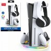 iPega P5S045 Vertikálny stojan s RGB PS5 Slim a PS5, White