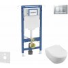 Geberit Duofix Set predstenovej inštalácie, klozetu a dosky Villeroy Boch, tlačidla Sigma30, DirectFlush, SoftClose, CeramicPlus, matný chróm/chróm SANI11CK2101