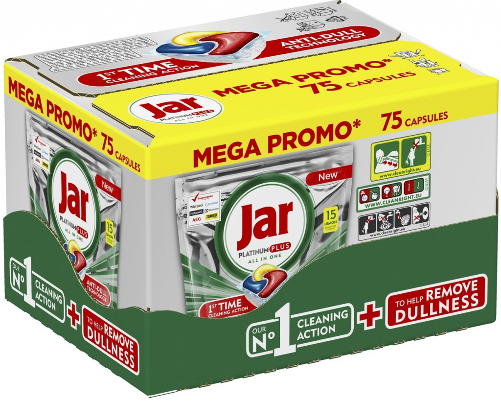 Jar Platinum Plus Yellow Megabox kapsuly do umývačky riadu 75 ks od 13,99 €  - Heureka.sk