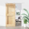 vidaXL Posuvné dvere so sadou kovania 90x210 cm borovicový masív 3203168