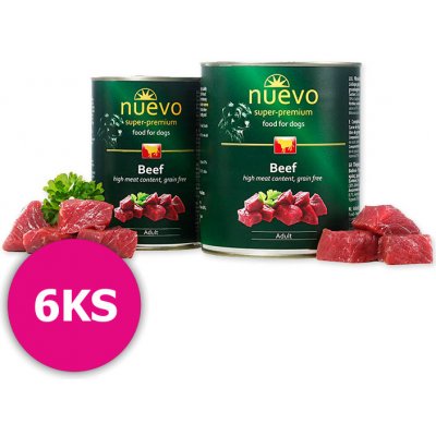 NUEVO Dog Adult, Beef konzerva 6x800g