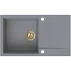 Sink Quality Sink55, kuchynský granitový drez 780x460x215 mm + zlatý sifón, šedá, SKQ-SINK.D.1KDOL.XG