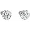 Strieborné náušnice pecka s kryštálmi Swarovski biele okrúhle 31336.1 Krystal