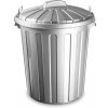 Plastic Forte POPELNICE CITY Kôš na odpad 51 l STRIEBORNÝ s vekom