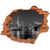 Fototapeta diera na stenu 3D Manhattan v noci 90x70 cm
