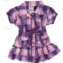 Detské šaty karované, fialové