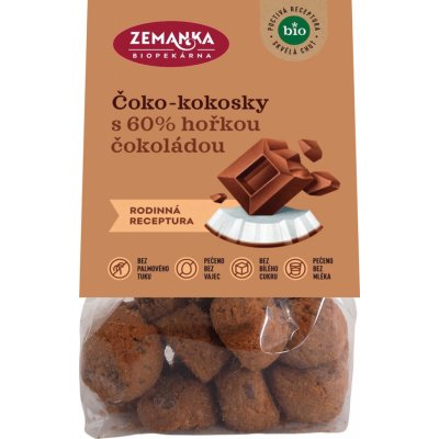 Biopekárna Zemanka BIO Čoko-kokosky s kakaom a FAIR TRADE čokoládou 100 g