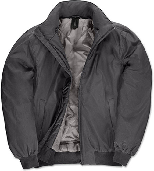 B & C pánska bunda bomber JM961 Dark Grey Solid