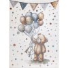 Najkoberce BONO 9614 medvedík / balóny, krémový / svetlosivý 280x370 cm