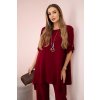 Fashionweek Elegantná súprava košele a nohavice zo vzdušného materiálu K1025 Farba: Vínové, Veľkosť: Universal