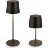 Brilo Dobíjacia LED stolná lampa Bota, 2,6W, 120 lm, IP44, čierna, pr.11 x 33 cm