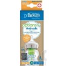 Dr Brown's options Wide neck anti colic plastová biela so silikón cumľom level 1 1 ks 150 ml