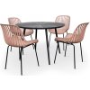 Noela Záhradný jedálenský set Wilder + 4x stolička GABY ružová