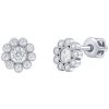 Silvego Strieborné náušnice kôstky kvetinky Celeste s Brilliance Zirconia - dámske aj detské SILVEGOB70347BDSW