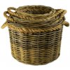 Koš s provazovým uchem, igelit. výplň, pr.45x32|39x29|31x26cm, šedá, (balení obsahuje 3 kusy!)|Ego Dekor Indonesian Ratan
